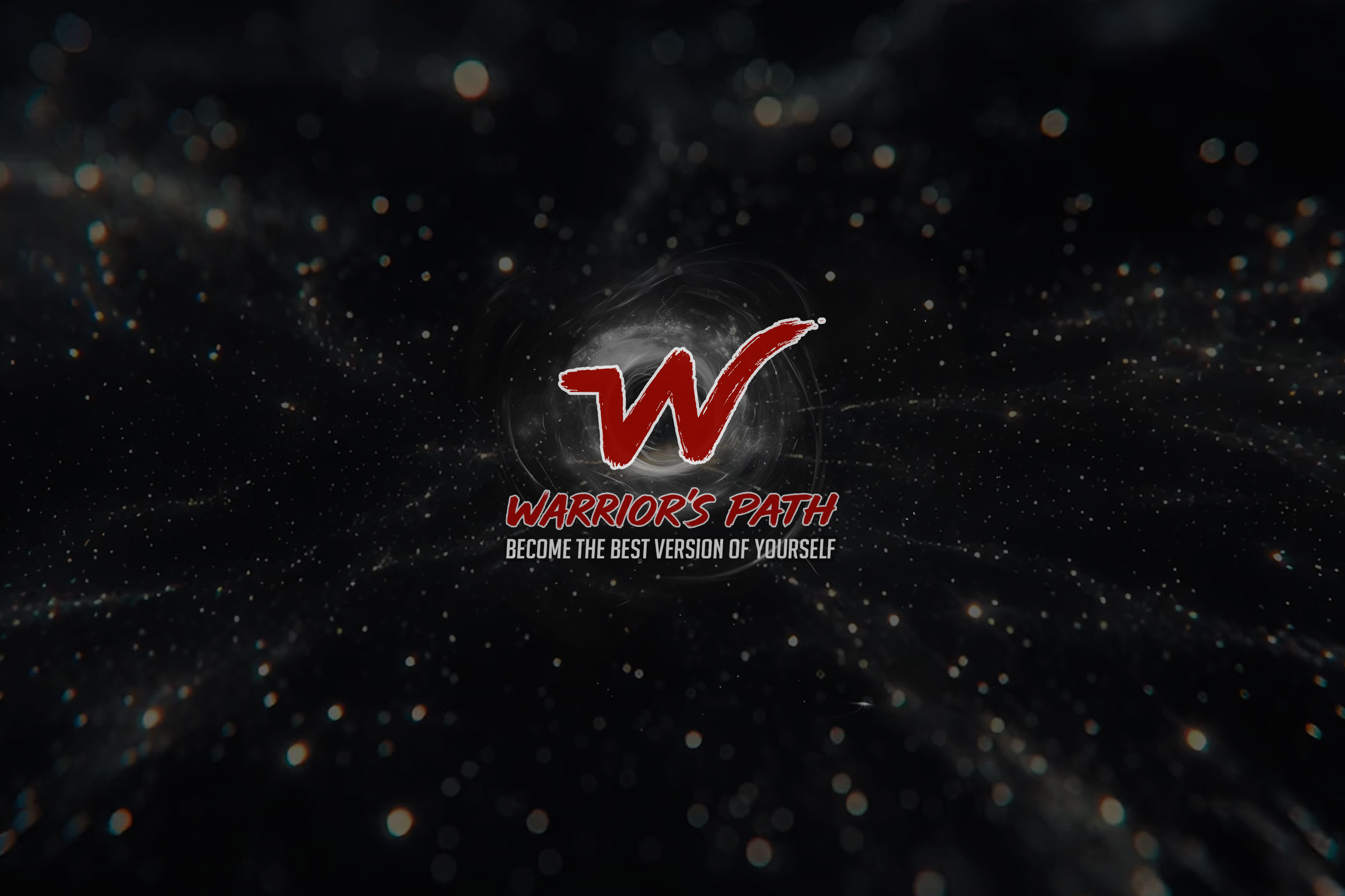 Warrior's Path logo over cosmic background