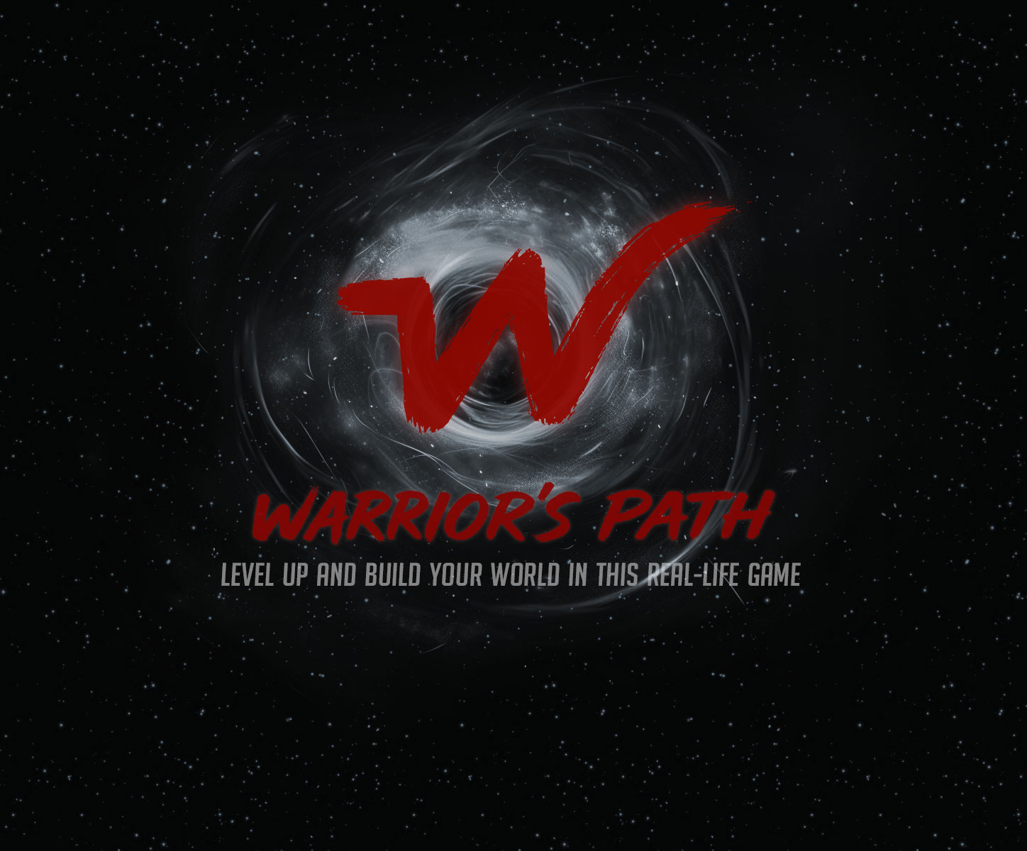 Warrior's Path logo over cosmic background